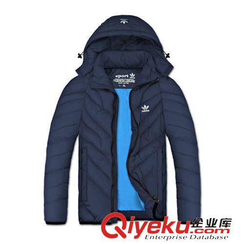 2013男棉衣 2014冬季新款男裝字母圖案可脫卸帽加厚保暖運動棉衣FF89395原始圖片3