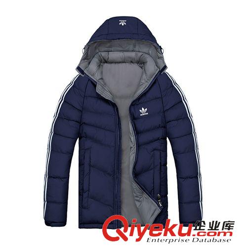 2013男棉衣 2014冬季新款男裝字母圖案線條連衣帽加厚保暖運動棉衣FF89397原始圖片3