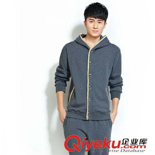 2013男裝冬季套裝 2014春季新款韓版男裝立領(lǐng)時尚休閑運動套裝7691原始圖片2