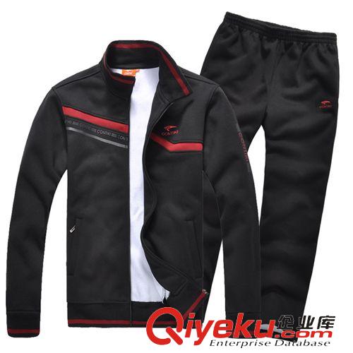 2013男裝冬季套裝 批發(fā)價2013zp男裝開衫立領(lǐng)運動服胸前線條休閑套裝8005A原始圖片2