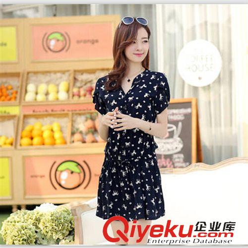 春季新款 夏裝新款 胖MM大碼女裝 歐美大牌釘珠V領(lǐng)打底顯瘦連衣裙