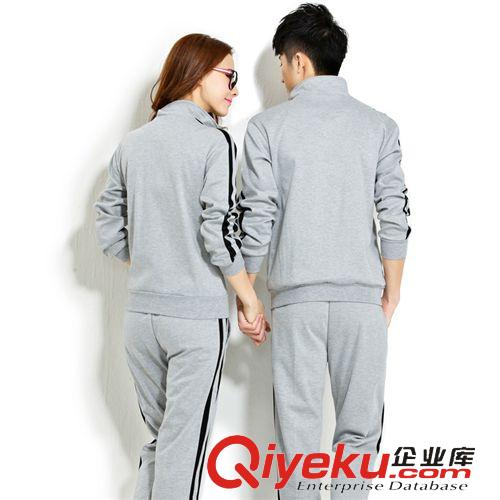 男套裝 運動套裝男裝秋季運動服套裝 男女春秋純棉長袖外套情侶休閑衛(wèi)衣原始圖片3