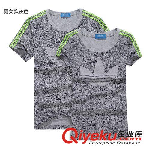 女T恤 批發(fā)運動時尚情侶款T恤運動休閑圓領(lǐng)短袖T恤純棉男女修身短袖上衣