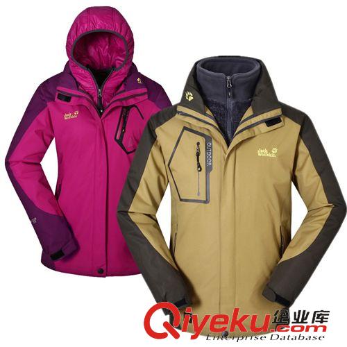男沖鋒衣 戶外情侶沖鋒衣廠家 男女登山服防風防水保暖三合一沖鋒衣批發原始圖片2