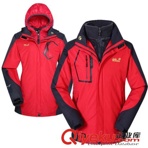 男沖鋒衣 戶外情侶沖鋒衣廠家 男女登山服防風防水保暖三合一沖鋒衣批發原始圖片3