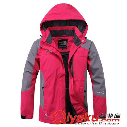 女沖鋒衣 情侶沖鋒衣廠家 男女戶外服運動休閑服 可脫卸帽開衫外套沖鋒衣女原始圖片3