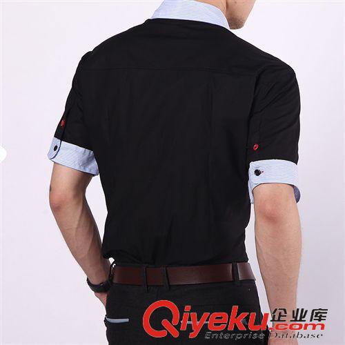 男襯衫 2014新品夏季男士短袖襯衫潮修身衣服男裝襯衣韓版寸衫休閑夏裝原始圖片3