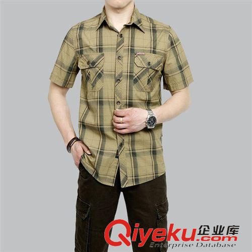 男襯衫 2014新品夏季男士短袖襯衫潮修身衣服男裝襯衣韓版寸衫休閑夏裝