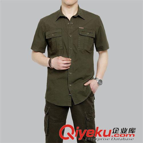 男襯衫 2015夏季男式短袖襯衫 潮修身衣服男裝襯衣襯衫休閑夏裝批發(fā)代發(fā)
