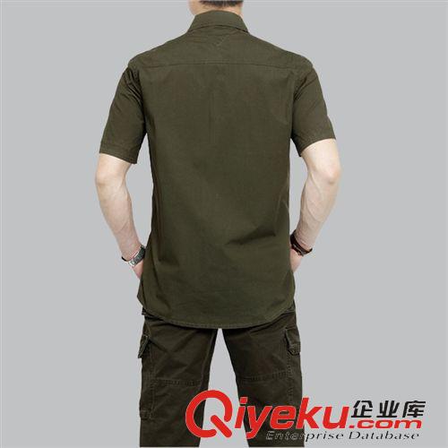 男襯衫 品牌男式襯衫 韓版修身吉普短袖襯衫 男式全棉翻領薄男士襯衫批發原始圖片2