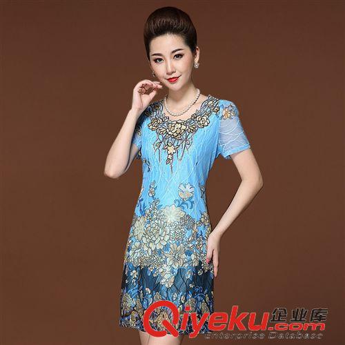 5月1期 實拍2015夏季女裝新中老年連衣裙媽媽裝民族風刺繡氣質gd連衣裙原始圖片2