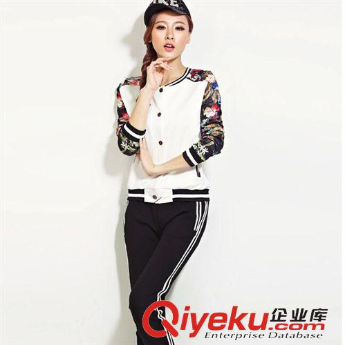 衛(wèi)衣 2015春季女裝新款韓版運(yùn)動(dòng)服套裝時(shí)尚修身棒球服班服套裝潮原始圖片3