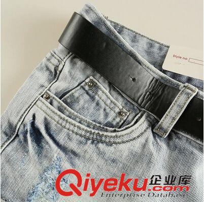 短褲 熱褲 短裙 2015新款夏裝女裝時尚潮款磨白顯瘦翻邊牛仔短褲 熱褲 女褲