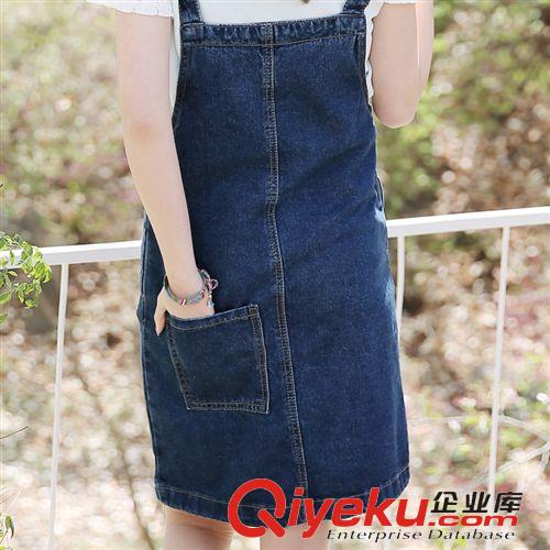 連體褲背帶褲背帶裙 實拍2015夏季女裝新款牛仔背帶裙大碼韓版包臀裙修身連衣裙吊帶裙原始圖片3