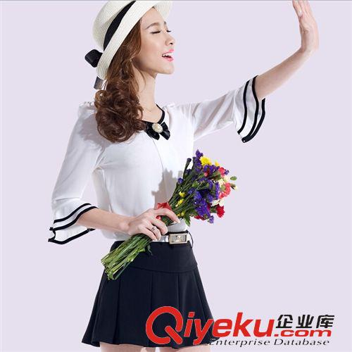 333 2015春季女裝新款淑女雪紡連衣裙兩件套修身時(shí)尚上衣短裙褲套裙原始圖片2
