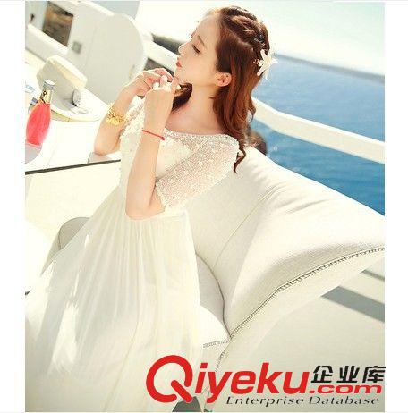 333 2015夏季女裝新款gd釘珠雪紡連衣裙波西米亞長裙海邊度假沙灘裙原始圖片3