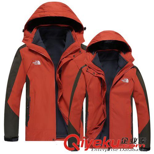 沖鋒衣 沖鋒衣情侶款防雨透氣保暖耐磨戶外服 兩件套三合一男女款沖鋒衣原始圖片2