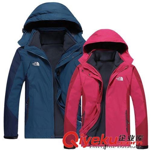 沖鋒衣 沖鋒衣情侶款防雨透氣保暖耐磨戶外服 兩件套三合一男女款沖鋒衣原始圖片3