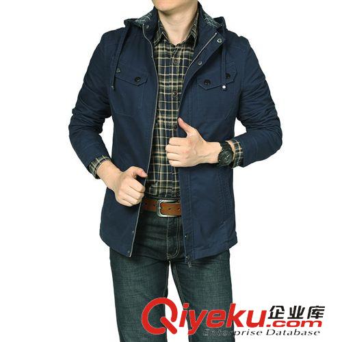 外套夾克 秋冬新款男式夾克 品牌休閑男裝zp 男士中長款風衣男外套批發原始圖片3