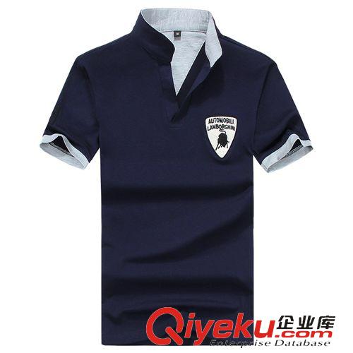短袖Polo衫 2015新款男式t恤批發 時尚品牌男士V領短袖純棉T恤 修身短袖男裝