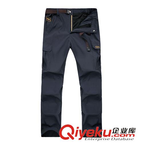 沖鋒褲 2015新款男士登山褲 春秋男士戶外防水沖鋒褲 純色滌綸防水沖鋒褲