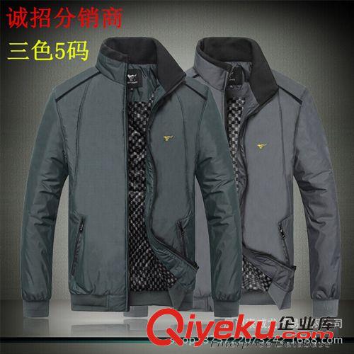 棉衣 2014秋冬男式棉衣 時尚休閑保暖加厚棉衣拼接插皮男式棉衣男外套