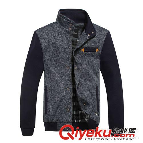 衛衣 2014秋季新品男士夾克 韓版修身拼接可脫卸帽男夾克外套 免費代理原始圖片3