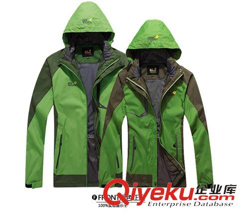 爆版沖鋒衣 2014春季新款品牌服飾戶外沖鋒衣情侶運動男兩件套一件代發1313原始圖片2