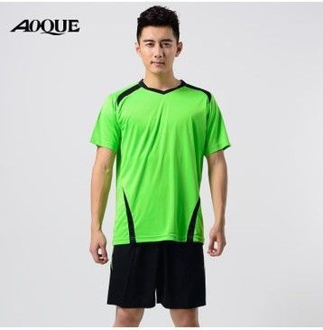 運動系列 aoque/奧鵲男款短袖足球服套裝訓練隊服套裝定制球衣男可印字印號