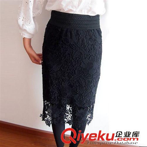 半身裙 現貨2015春裝新款韓版半身裙鏤空水溶蕾絲裙子女中長裙