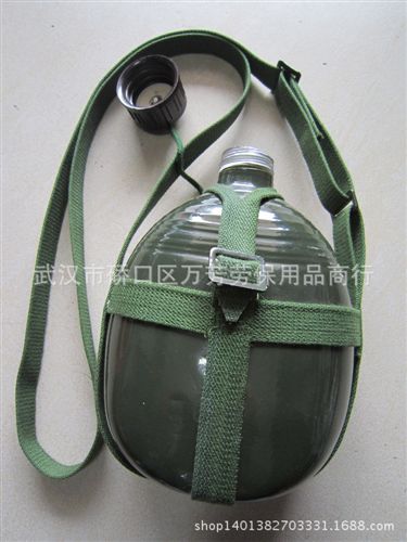 戶外水壺、背包、帳篷、吊床 批發(fā)老式87全鋁綠色水壺帆布背帶軍訓(xùn)戶外運(yùn)動(dòng)大容量水壺原始圖片2