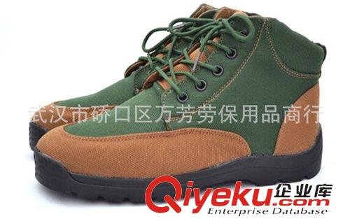 勞保鞋系列 批發(fā)05wj棉鞋黃色翻毛綠色帆布冬季加厚保暖雪地防寒靴原始圖片2