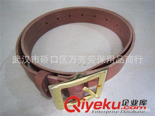 皮帶、錢包 飛行員黃色牛皮打眼白色金色金屬針扣扣頭zp腰帶男士牛仔褲皮帶原始圖片2