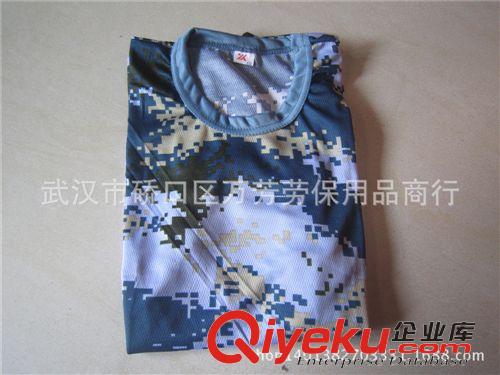 軍訓服裝、鞋帽 批發數碼海洋短袖T恤學校學生軍訓迷彩網眼汗衫體能服叢林荒漠原始圖片2