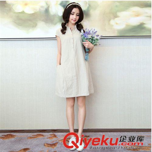 棉麻新品 2015年新款韓版小清新圓領(lǐng)寬松顯瘦棉麻短袖襯衫女亞麻好質(zhì)量