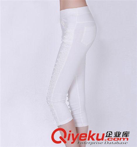 褲裝專區(qū) 2015夏季新款印花蕾絲七分褲女鉛筆褲小腳褲修身顯瘦休閑打底褲原始圖片3