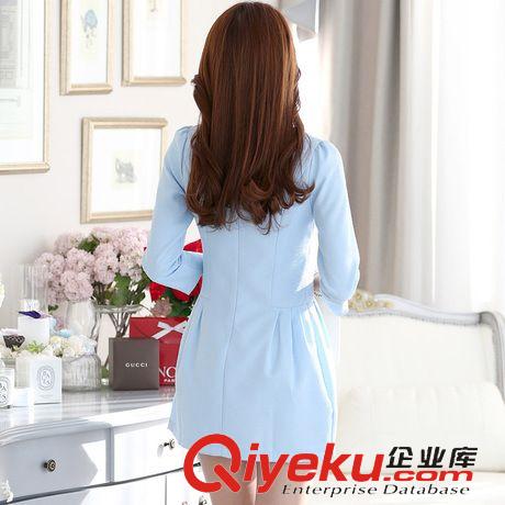 20月15年3月新款 2015春裝新款連衣裙 韓版女裝氣質顯瘦淑女圓領九分袖連衣裙原始圖片2