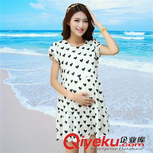 夏季孕婦裝 2015 孕婦夏裝韓版孕婦連衣裙寬松愛心甜美娃娃裙時尚短袖孕婦裝原始圖片2