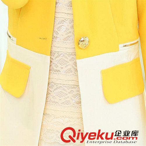 小西裝 2014秋季新款 韓版女裝中長款小西服外套 長袖百搭修身小西裝女原始圖片2