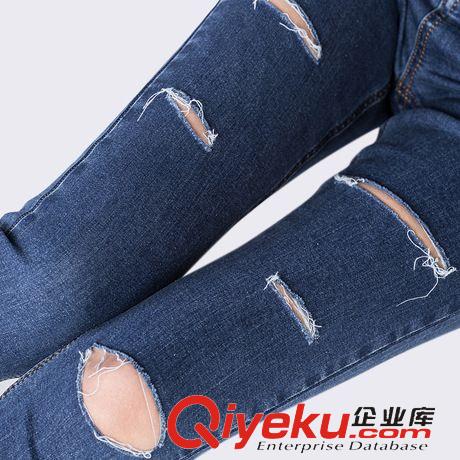 女式牛仔褲 2015春秋新款 韓版修身顯瘦九分牛仔褲小腳褲 彈力鉛筆褲子原始圖片3