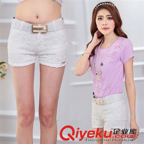 女式休閑褲 2015夏裝新款百搭低腰白色牛仔短褲打釘女顯瘦短褲熱褲
