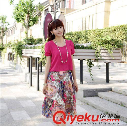 連衣裙 2015春夏新款女裝 雪紡假兩件波西米亞長(zhǎng)裙 連衣裙原始圖片3