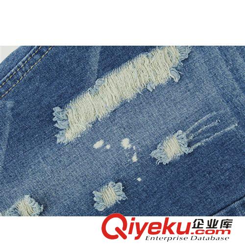 牛仔類 韓國 緊身破洞9分褲修身顯瘦小腳九分牛仔鉛筆褲女打底褲大量貨原始圖片3
