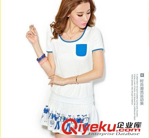 休閑運(yùn)動(dòng)套裝 韓國(guó)代購(gòu)夏季新款高爾夫球場(chǎng)服 女式韓版印花短裙運(yùn)動(dòng)套裝網(wǎng)球服原始圖片2