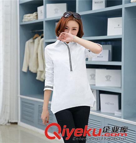 潮流襯衣 襯衫 夏裝新款韓版女裝 時尚百搭收腰圓領(lǐng)顯瘦口袋短袖襯衫 一件代發(fā)