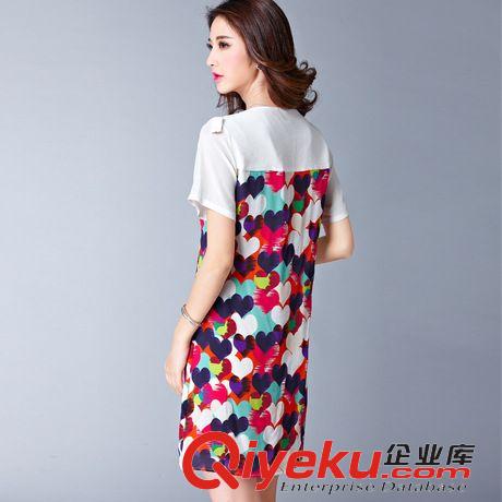 連衣裙 歐洲站2015夏季新款連衣裙女 歐美時(shí)尚印花顯瘦單排扣寬松A字裙原始圖片3