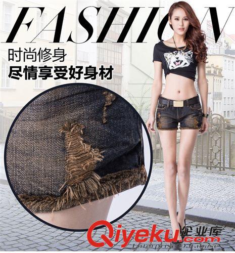 女式牛仔專場 懷舊磨破個性牛仔短褲女 韓版潮款春季新品毛邊顯瘦百搭原始圖片2