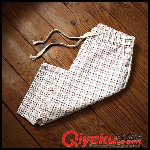 潮男爆款推薦 男士潮品2015夏季新款沙灘褲男 韓版紅格子百搭中褲五分褲原始圖片3