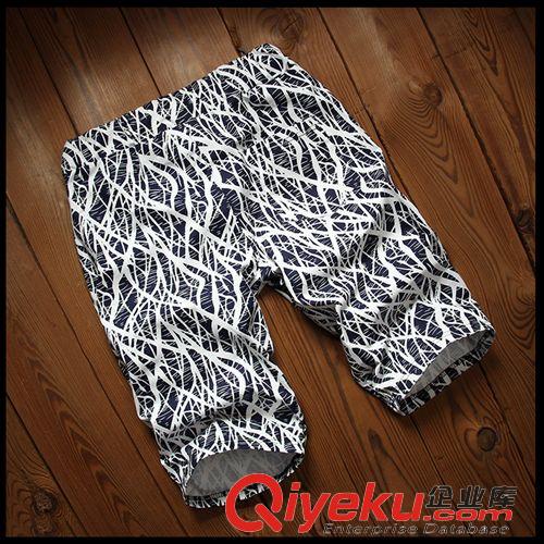 潮男爆款推薦 潮品男式精品2015夏裝新品沙灘褲 彈力樹枝圖案五分褲百搭休閑原始圖片3