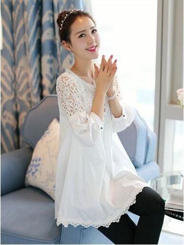 優質孕婦裝 2015春夏新款蕾韓版女裝七分袖 絲拼接孕婦裙原始圖片2
